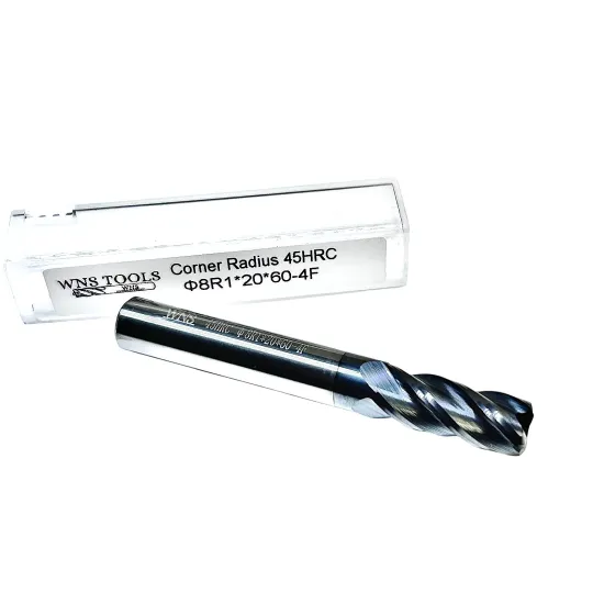 Frez węglikowy promieniowy VHM Fi 8 R1 x 60 45HRC